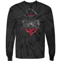 Cowboy Cat Tie-Dye Long Sleeve Shirt