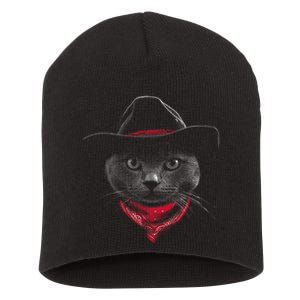 Cowboy Cat Short Acrylic Beanie