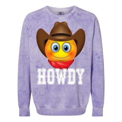 Cowboy Emoji HOWDY! Colorblast Crewneck Sweatshirt