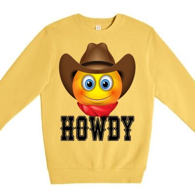 Cowboy Emoji HOWDY! Premium Crewneck Sweatshirt