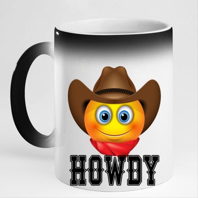 Cowboy Emoji HOWDY! 11oz Black Color Changing Mug