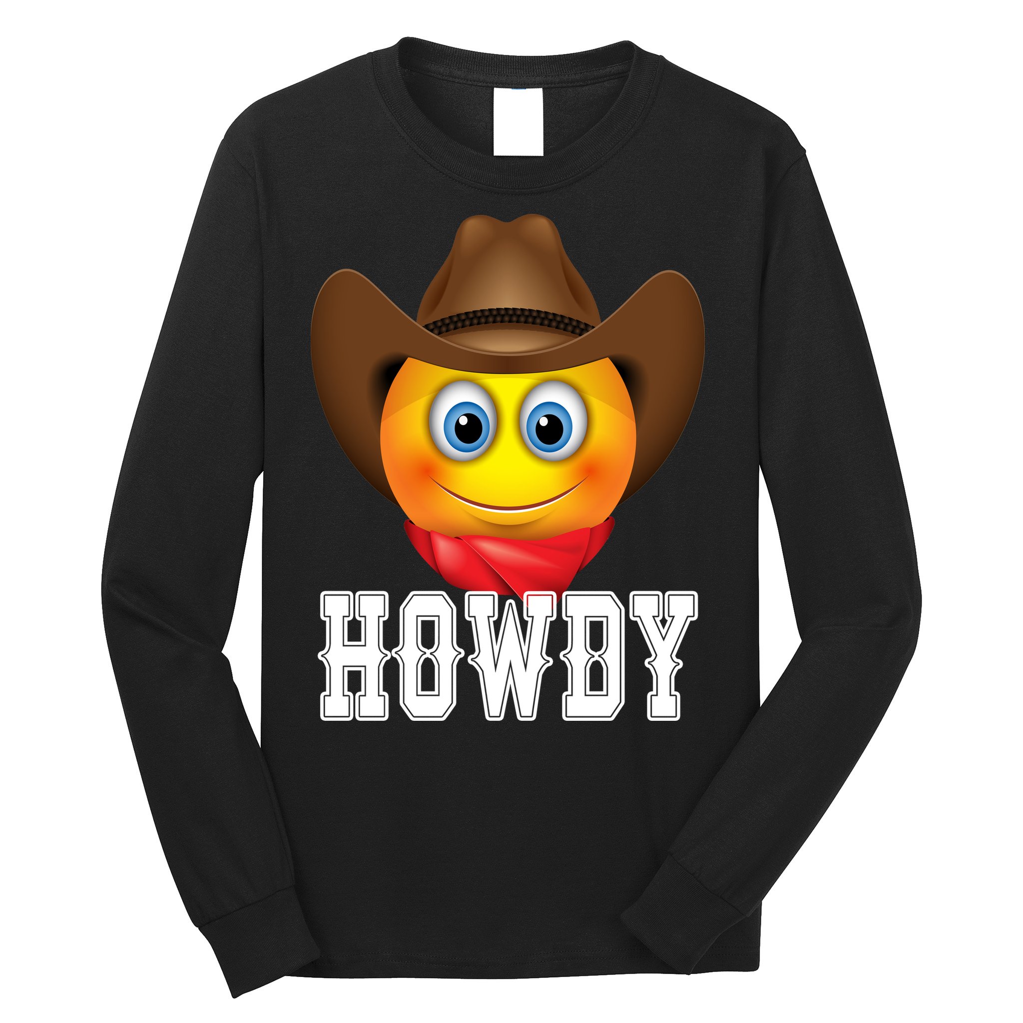 Cowboy Emoji HOWDY! Long Sleeve Shirt
