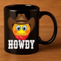 Cowboy Emoji HOWDY! 11oz C Handle Ceramic Mug