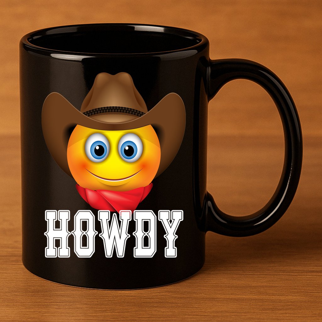 Cowboy Emoji HOWDY! 11oz C Handle Ceramic Mug