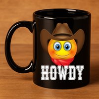 Cowboy Emoji HOWDY! 11oz C Handle Ceramic Mug