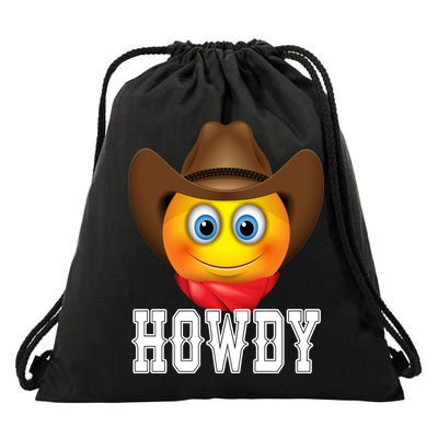 Cowboy Emoji HOWDY! Drawstring Bag