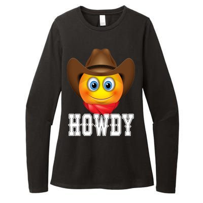 Cowboy Emoji HOWDY! Womens CVC Long Sleeve Shirt