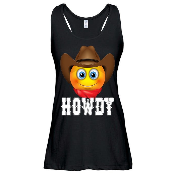 Cowboy Emoji HOWDY! Ladies Essential Flowy Tank