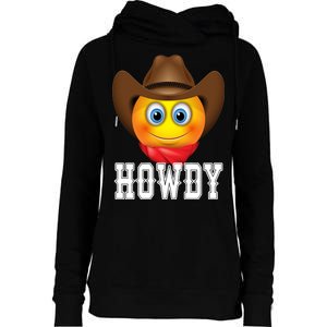 Cowboy Emoji HOWDY! Womens Funnel Neck Pullover Hood