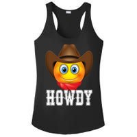 Cowboy Emoji HOWDY! Ladies PosiCharge Competitor Racerback Tank