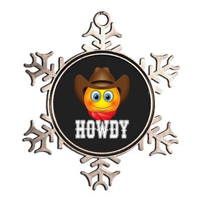 Cowboy Emoji HOWDY! Metallic Star Ornament