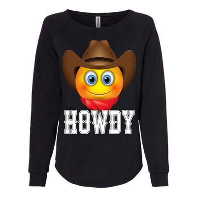 Cowboy Emoji HOWDY! Womens California Wash Sweatshirt