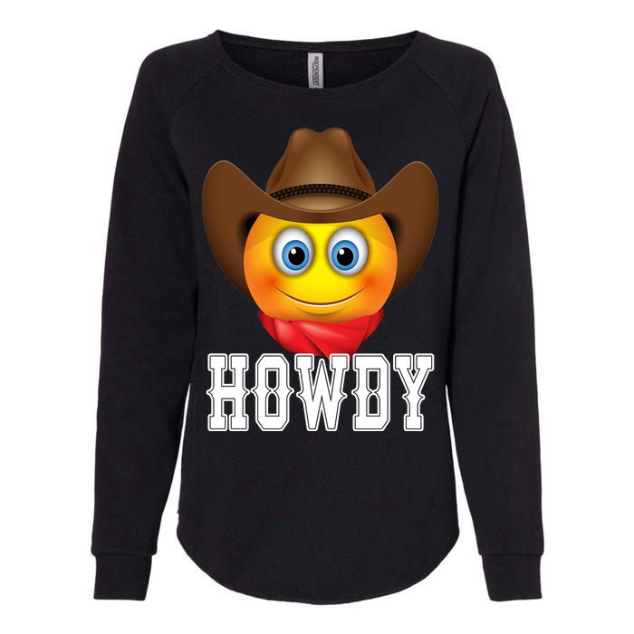 Cowboy Emoji HOWDY! Womens California Wash Sweatshirt