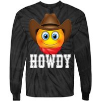 Cowboy Emoji HOWDY! Tie-Dye Long Sleeve Shirt