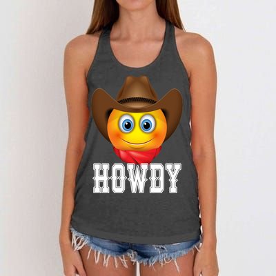 Cowboy Emoji HOWDY! Women's Knotted Racerback Tank