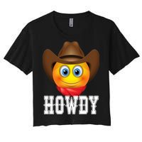 Cowboy Emoji HOWDY! Women's Crop Top Tee