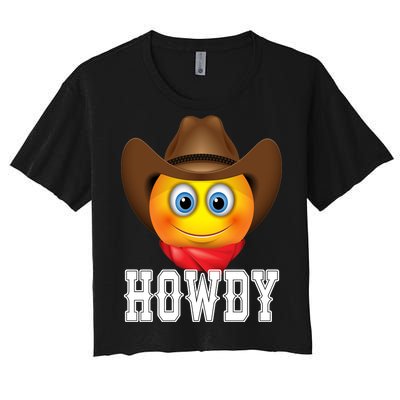 Cowboy Emoji HOWDY! Women's Crop Top Tee