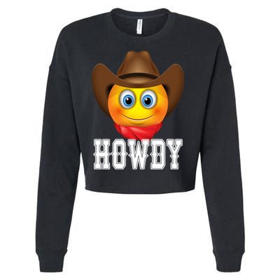 Cowboy Emoji HOWDY! Cropped Pullover Crew