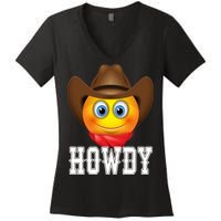 Cowboy Emoji HOWDY! Women's V-Neck T-Shirt