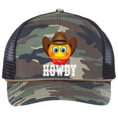 Cowboy Emoji HOWDY! Retro Rope Trucker Hat Cap