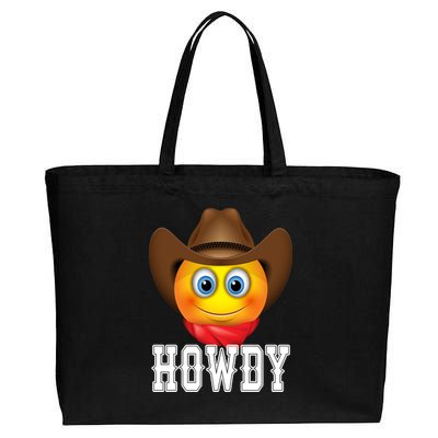 Cowboy Emoji HOWDY! Cotton Canvas Jumbo Tote