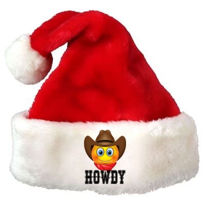 Cowboy Emoji HOWDY! Premium Christmas Santa Hat