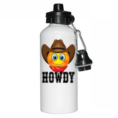 Cowboy Emoji HOWDY! Aluminum Water Bottle