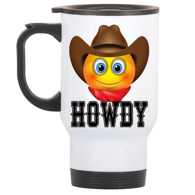 Cowboy Emoji HOWDY! Stainless Steel Travel Mug