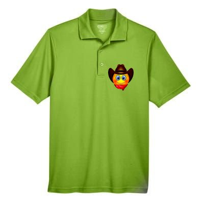 Cowboy Emoji Smiley Men's Origin Performance Pique Polo