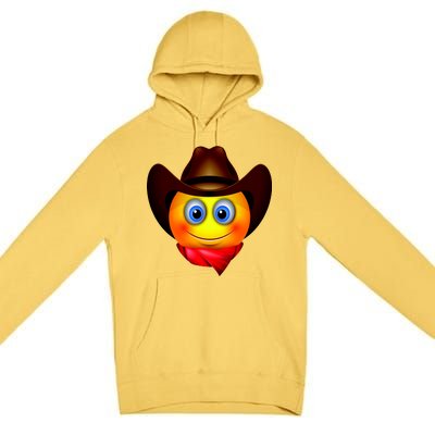 Cowboy Emoji Smiley Premium Pullover Hoodie