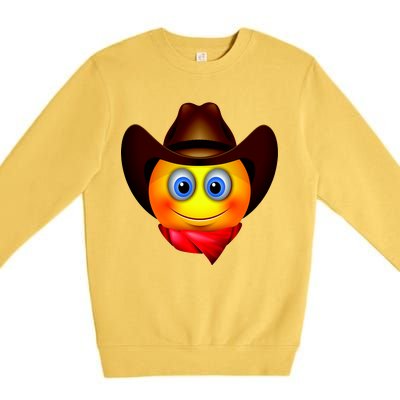 Cowboy Emoji Smiley Premium Crewneck Sweatshirt