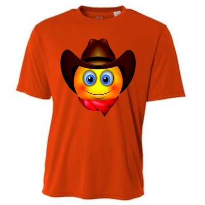 Cowboy Emoji Smiley Cooling Performance Crew T-Shirt