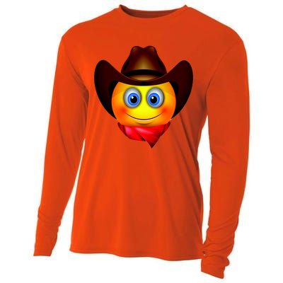 Cowboy Emoji Smiley Cooling Performance Long Sleeve Crew