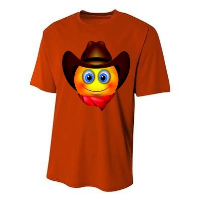 Cowboy Emoji Smiley Performance Sprint T-Shirt