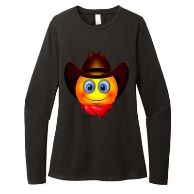 Cowboy Emoji Smiley Womens CVC Long Sleeve Shirt