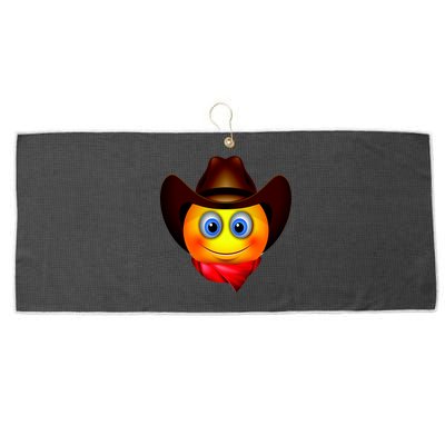 Cowboy Emoji Smiley Large Microfiber Waffle Golf Towel