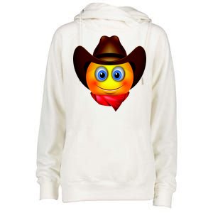 Cowboy Emoji Smiley Womens Funnel Neck Pullover Hood