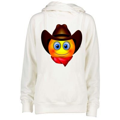 Cowboy Emoji Smiley Womens Funnel Neck Pullover Hood