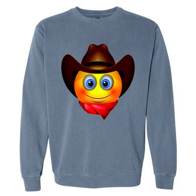 Cowboy Emoji Smiley Garment-Dyed Sweatshirt