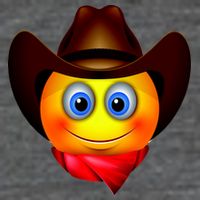 Cowboy Emoji Smiley 7 Panel Mesh Trucker Snapback Hat