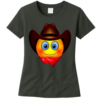 Cowboy Emoji Smiley Womens T-Shirt