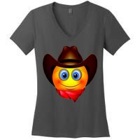 Cowboy Emoji Smiley Women's V-Neck T-Shirt