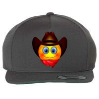 Cowboy Emoji Smiley Wool Snapback Cap