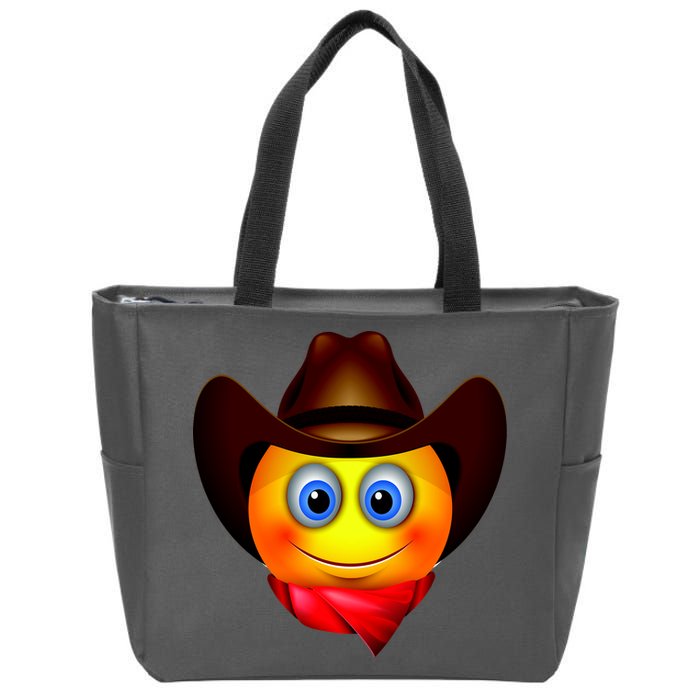 Cowboy Emoji Smiley Zip Tote Bag