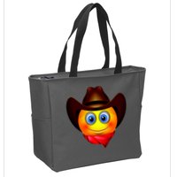 Cowboy Emoji Smiley Zip Tote Bag