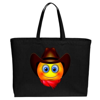 Cowboy Emoji Smiley Cotton Canvas Jumbo Tote