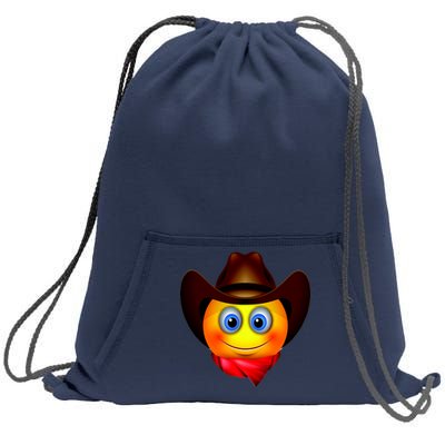 Cowboy Emoji Smiley Sweatshirt Cinch Pack Bag