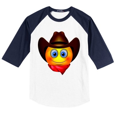 Cowboy Emoji Smiley Baseball Sleeve Shirt