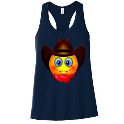 Cowboy Emoji Smiley Women's Racerback Tank