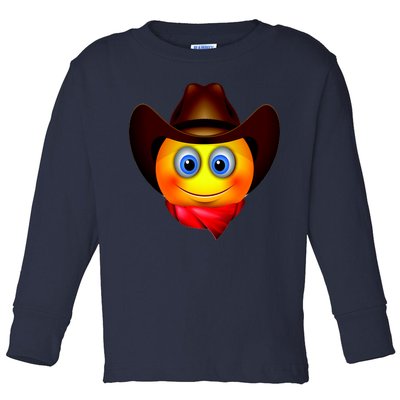 Cowboy Emoji Smiley Toddler Long Sleeve Shirt